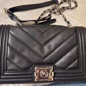 Badgley Mischka Black Quilted Shoulder Bag